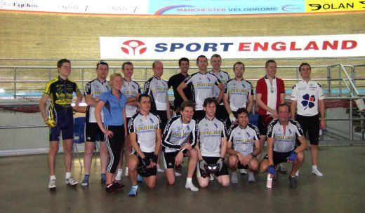 The Chorlton Velo group at the Velodrome in Manchester